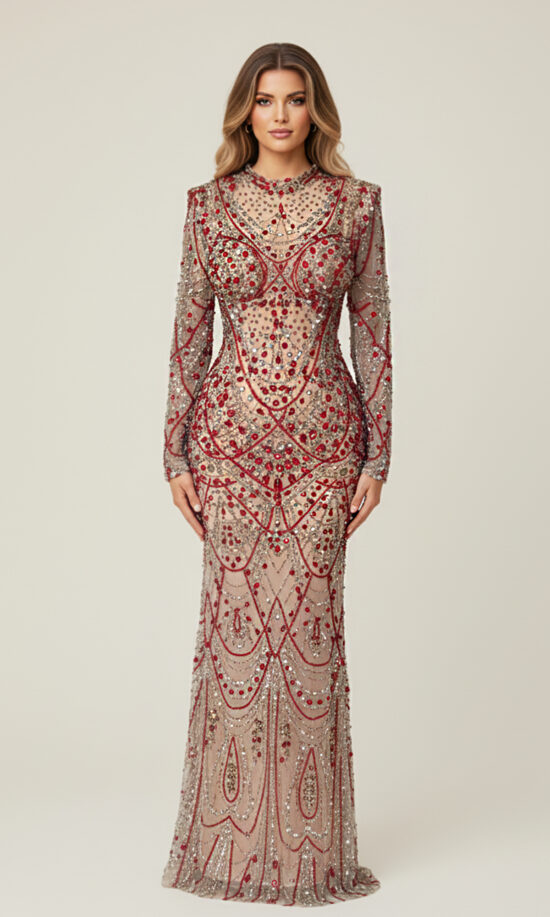 Red Rhinestone Dress