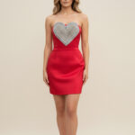 Crystal Heart Satin Min